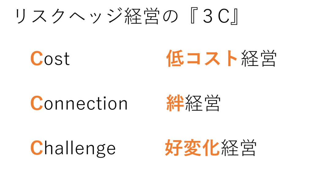 リスクヘッジ経営の３C